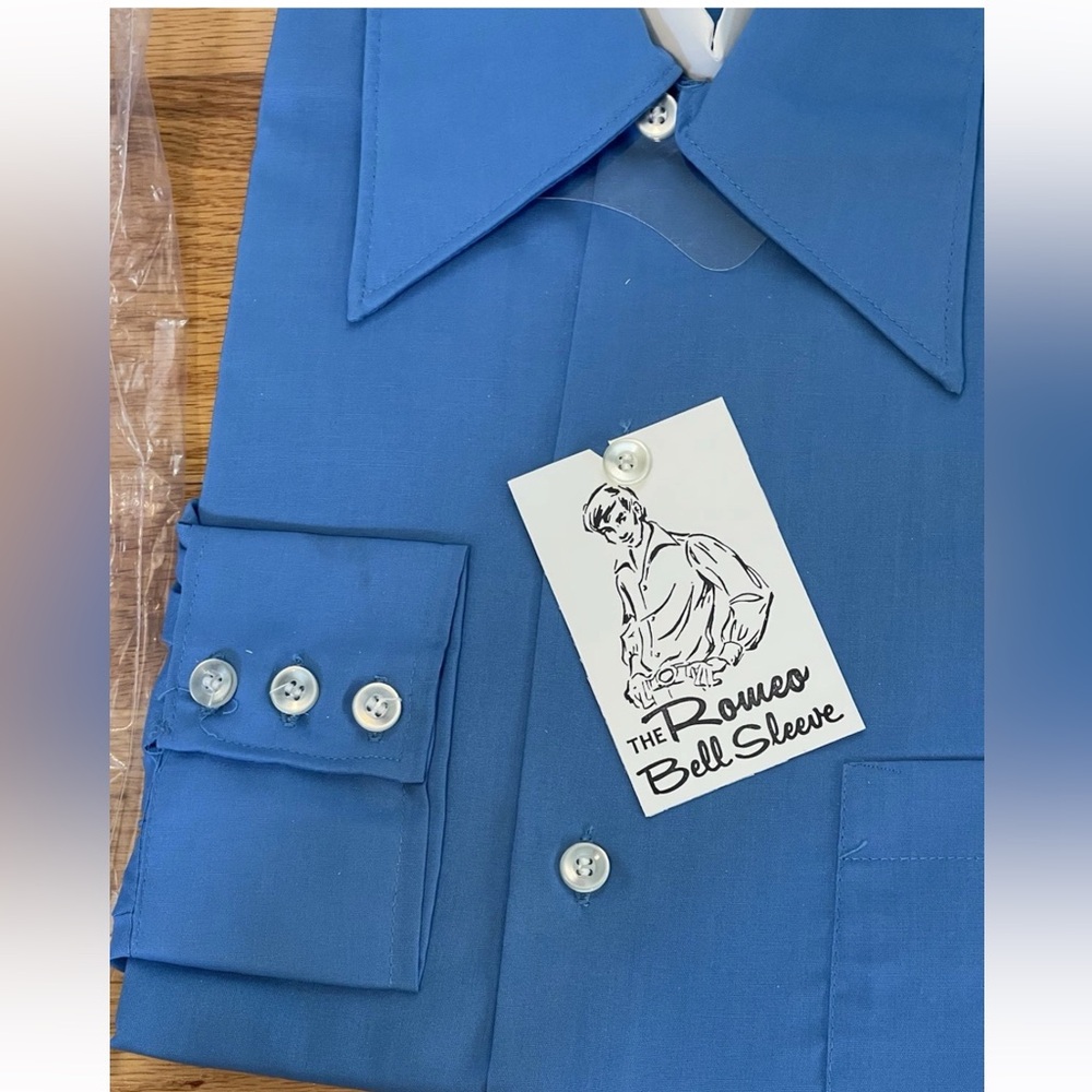 🆕Ginelli Italy men’s Medium 15-15.5 Vintage 1960s Deadstock blue Romeo bell slv - Picture 2 of 13